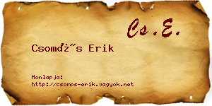 Csomós Erik névjegykártya