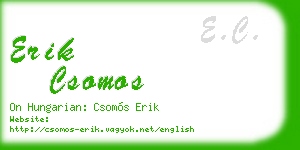 erik csomos business card